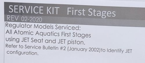 Atomic 1st stage service kit