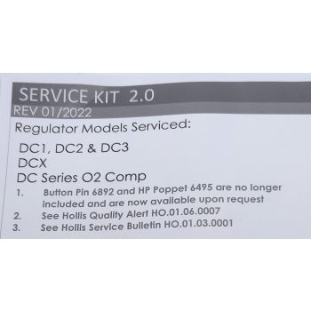 Hollis DC 1/2/3/4 DIN/INT 1st stage service kit
