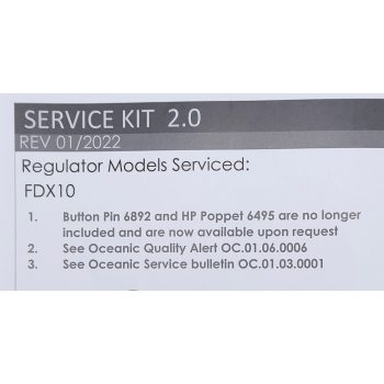 Oceanic FDX10 DIN/INT 1st stage service kit