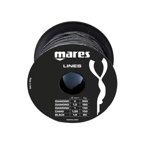 Mares Dyneema® Zsinór fekete 1,6mm 50m