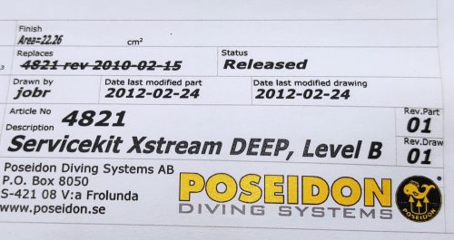 Szerviz kit 1. lépcső Xstream Deep 4790