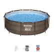 Bestway MYKONOS LUX rattan effect metal frame pool set 366 x 100 cm