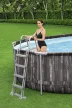 Bestway EDEN wood effect oval metal frame swimming pool set 732x366x122 cm