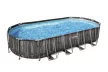 Bestway EDEN wood effect oval metal frame swimming pool set 732x366x122 cm