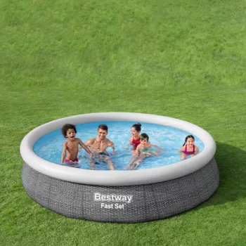   Bestway BELVEDERE Rattan Effect Inflatable Rim Pool Set 366 cm x76 cm