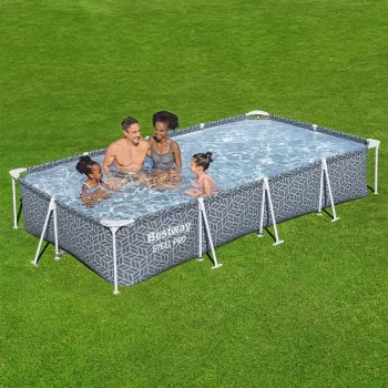   Bestway Turqouise Bay square metal frame pool set 366 X 201cm