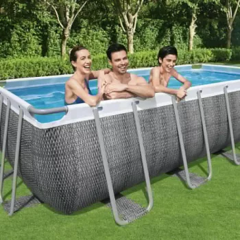   Bestway THASSOS square metal frame pool set 412 x 201 x 122 cm