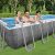 Bestway SANIBEL Gray rattan effect square metal frame pool set 5.49x2.74x1.22m