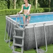 Bestway SANIBEL Gray rattan effect square metal frame pool set 5.49x2.74x1.22m