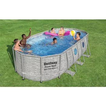   Bestway Power Steel Swim Vistar SUMATRA Oval metal frame pool set with window 549 x 274 x 122 cm