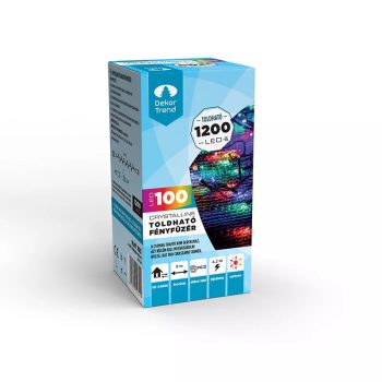   Crystalline toldható LED fényfüzér, 8m, 100 db MULTI LED, átlátszó kábel