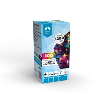   Crystalline extendable LED string light 8.0 m with 100 MULTI LEDs, black cable