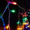 Crystalline toldható LED jégcsapfüzér, 2 x0,9 m, 138 db MULTI LED, átlátszó kábel