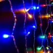 Crystalline toldható LED jégcsapfüzér, 2 x0,9 m, 138 db MULTI LED, átlátszó kábel