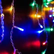 Crystalline extendable LED light curtain, 1.2x1.2m, 144 MULTI LEDs, transparent cable