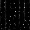 Crystalline extendable LED light curtain, 2x2.5m, 500 COOL WHITE LEDs, transparent cable