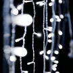 Crystalline extendable LED light curtain, 2x2.5m, 500 COOL WHITE LEDs, transparent cable