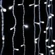 Crystalline extendable LED light curtain, 2x2.5m, 500 COOL WHITE LEDs, transparent cable