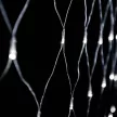Crystalline extendable LED light net, 2x1m, 96 COOL WHITE LEDs, transparent cable