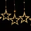 Crystalline extendable LED STAR light curtain, 120 x 80 cm, 120 WARM WHITE LEDs, transparent cable