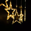 Crystalline extendable LED STAR light curtain, 120 x 80 cm, 120 WARM WHITE LEDs, transparent cable