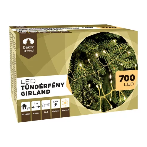 Fairy light garland, green cable, warm white, 700 LEDs, 7 meters
