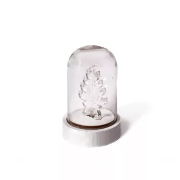   Pine tree glass table decoration, 9 cm, warm white, battery operated