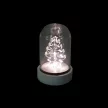 Pine tree glass table decoration, 9 cm, warm white, battery operated