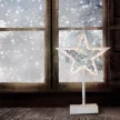 Csillag ablakdísz, meleg fehér, vezeték nélküli, 20 LED, 39 cm