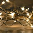 Battery-powered light garland, warm white, transparent cable, 40 LEDs, 30 cm diameter