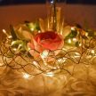 Battery-powered light garland, warm white, transparent cable, 40 LEDs, 30 cm diameter
