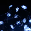Fairy light with snowflakes, cold white, silver copper cable, 20 LEDs, 2 meters