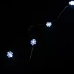 Fairy light with snowflakes, cold white, silver copper cable, 20 LEDs, 2 meters