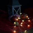 Fairy light with star, warm white, silver colored copper cable, 20 LEDs, 2 meters
