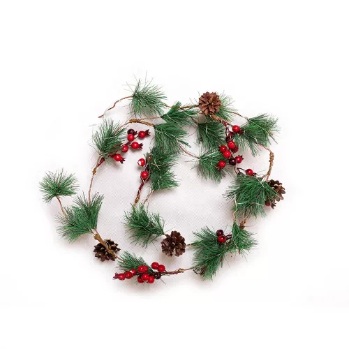 Christmas Garland with LED lighting, 46 LEDs, warm white, 8 functions