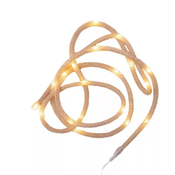 LED rope light string, 20 LEDs, warm white, battery operated