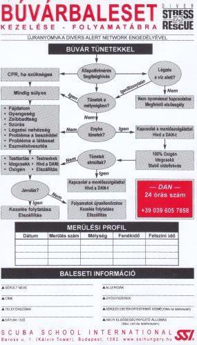 Búvárbaleset kezelései táblázat